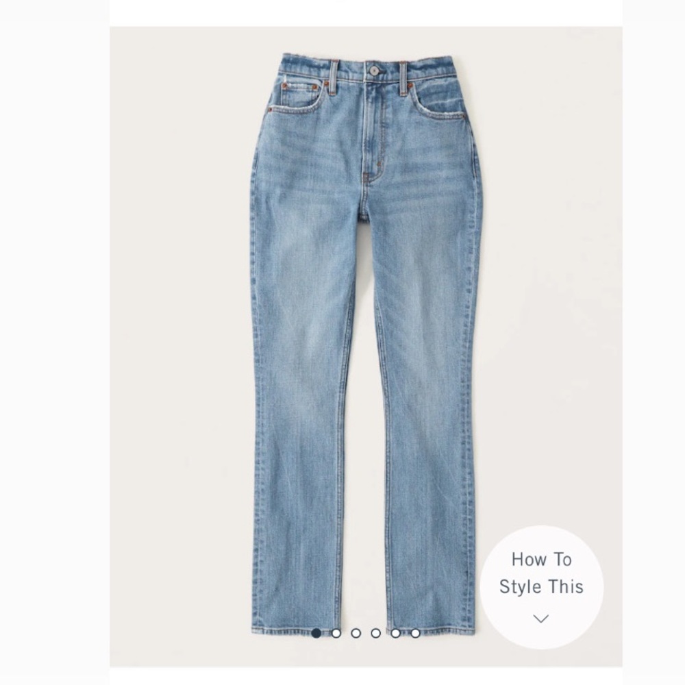 Abercrombie & Fitch Curve Love Ultra High Rise Slim Straight Jeans